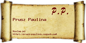 Prusz Paulina névjegykártya